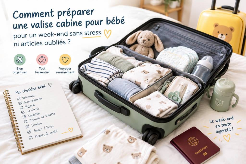 Comment préparer une valise cabine pour bébé pour un week‑end sans stress ni articles oubliés