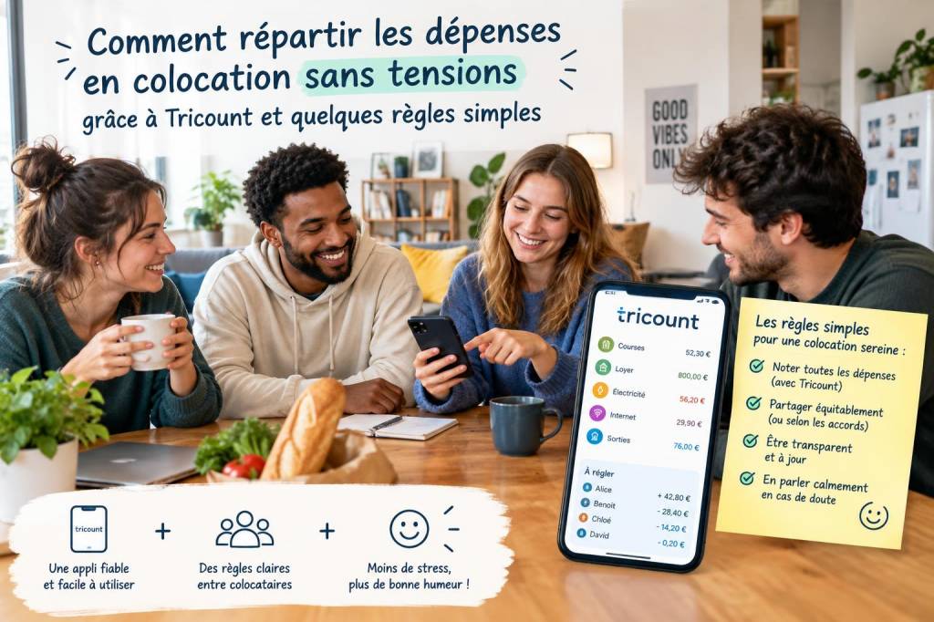 Comment répartir les dépenses en colocation sans tensions grâce à Tricount et quelques règles simples